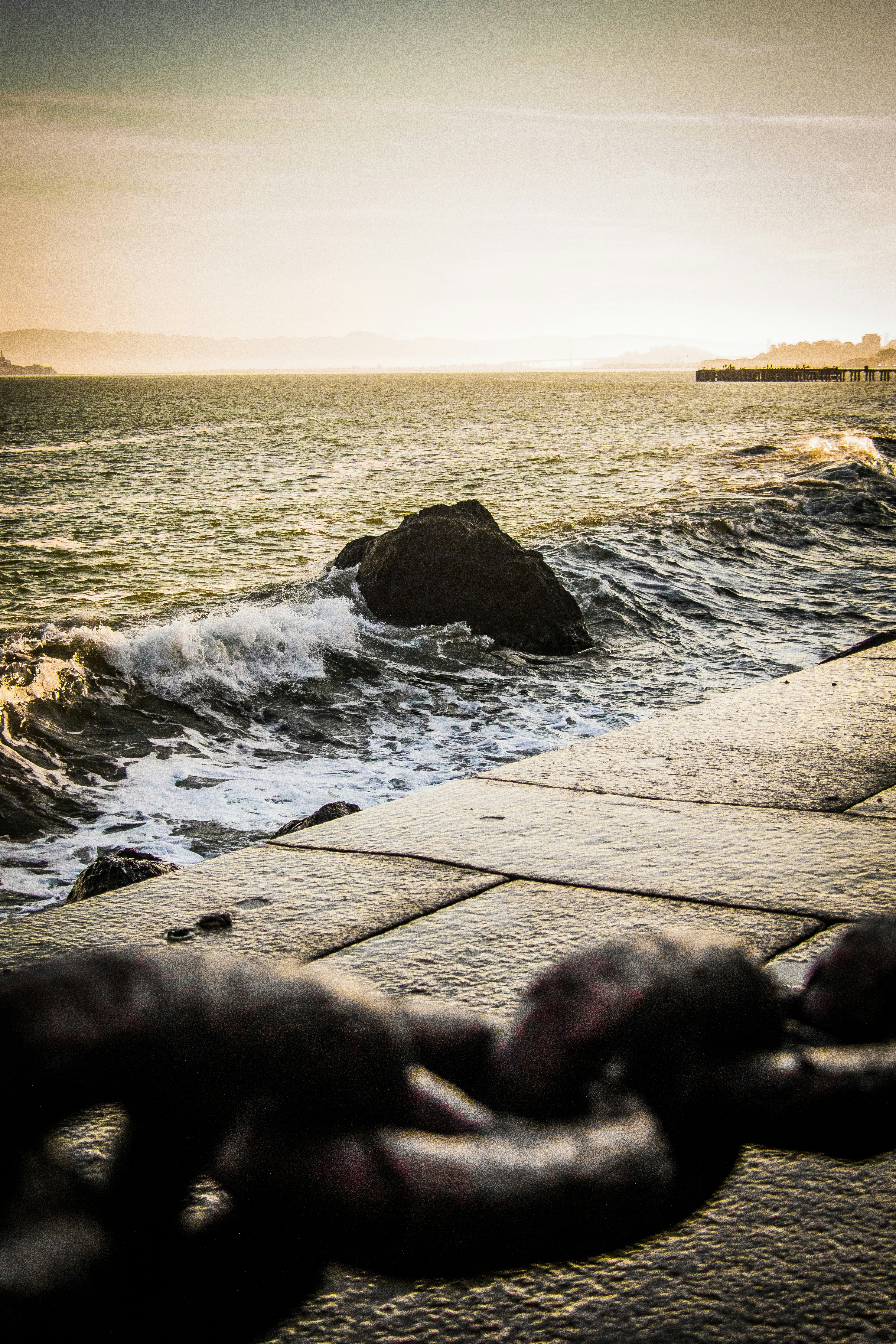rock near body of water