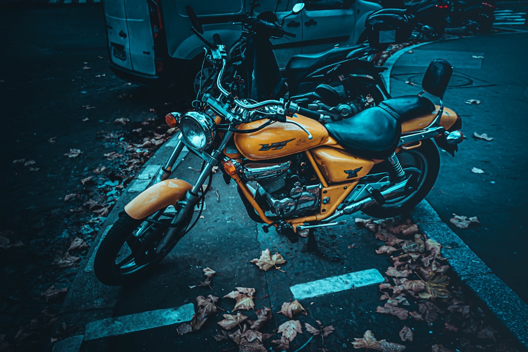 yellow and black motorcycle