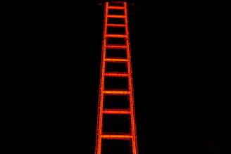 orange LED ladder art