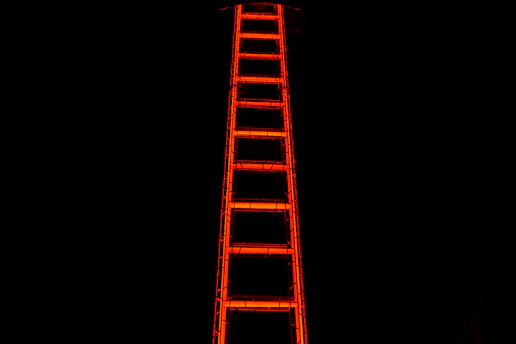 orange LED ladder art