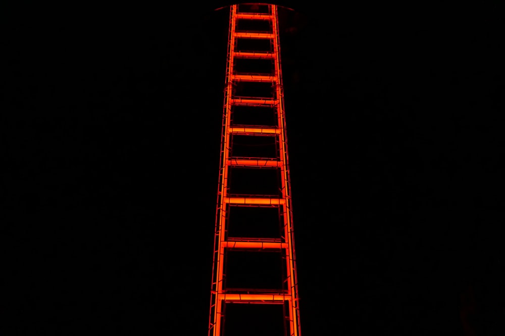 orange LED ladder art