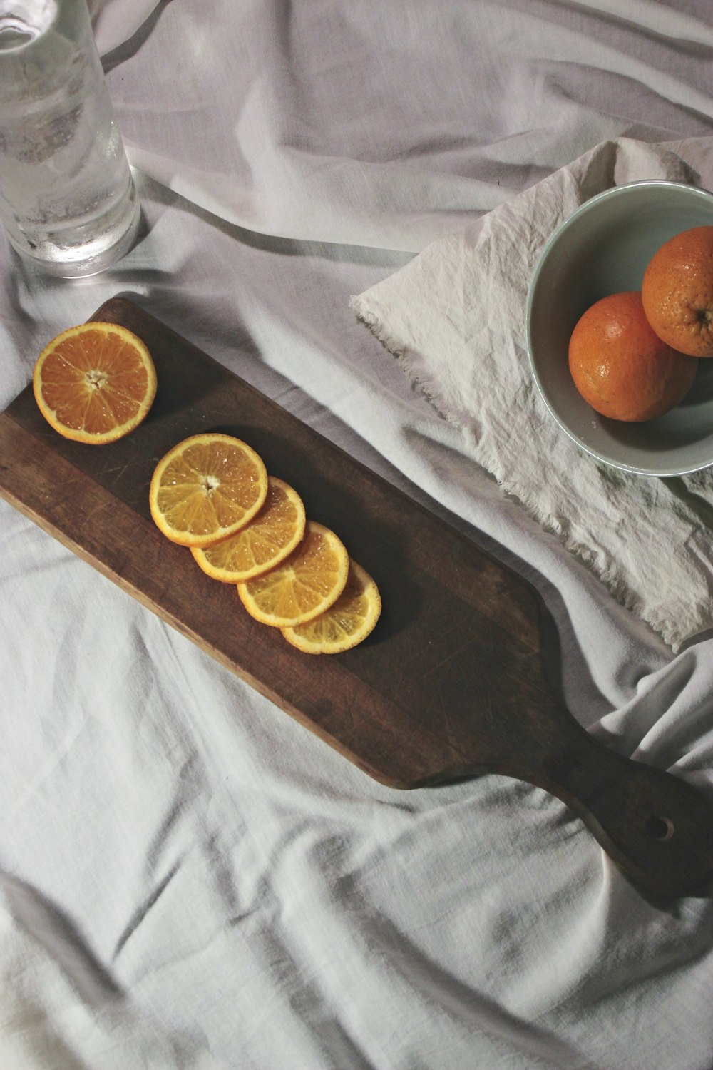 lemon slices on cutting board