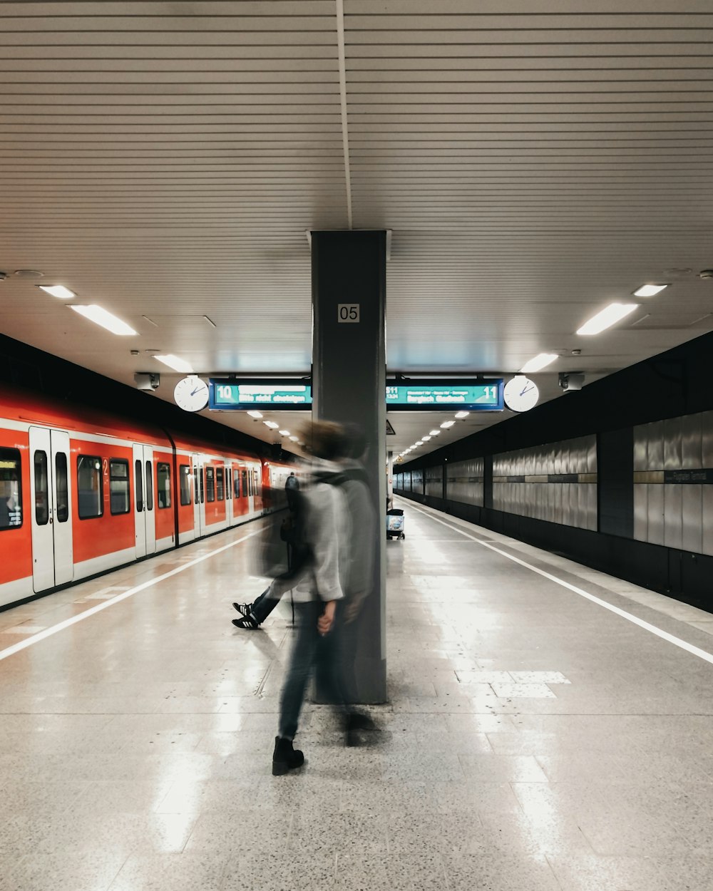 people in train station