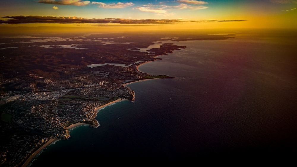 island during golden hour