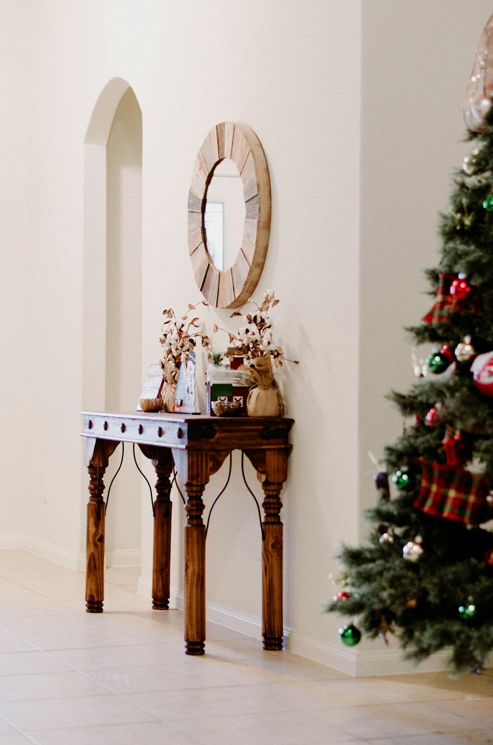 brown wooden end table