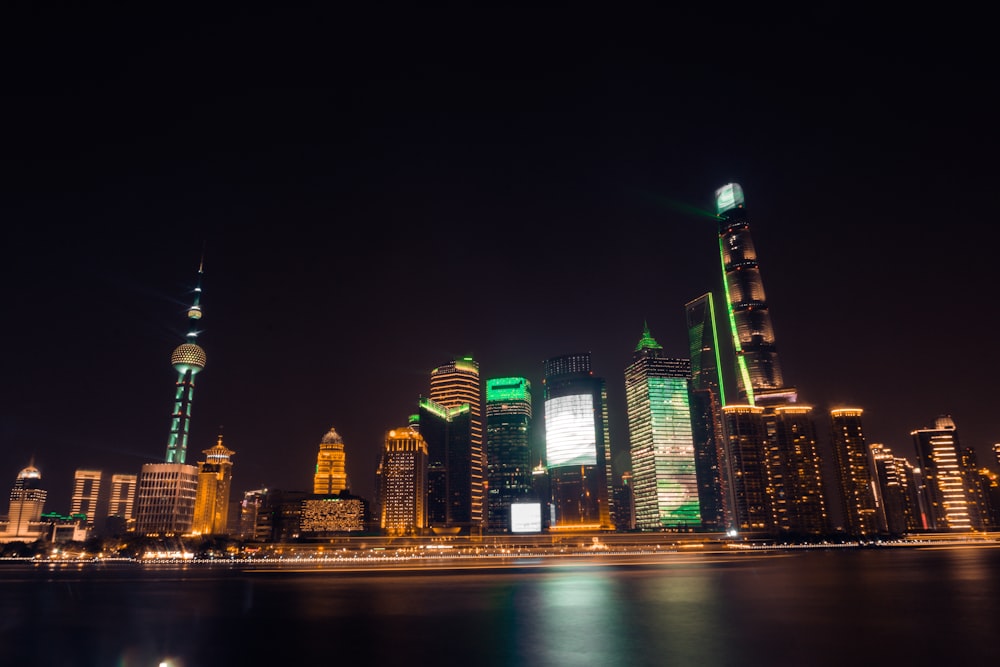 buildings at night