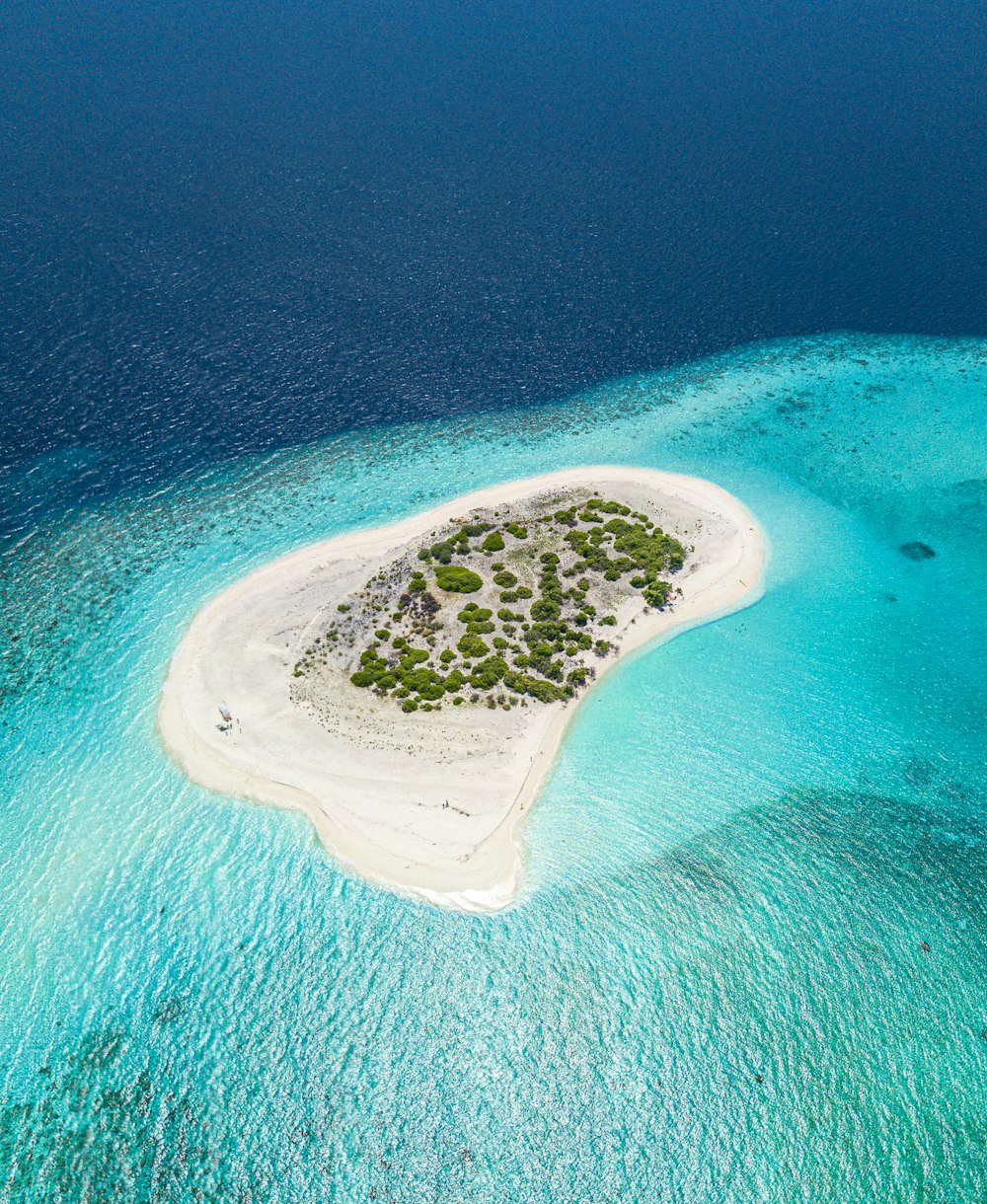 aerial photo of islet