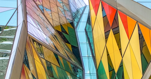 multicolored glass wall