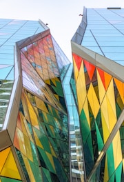 multicolored glass wall