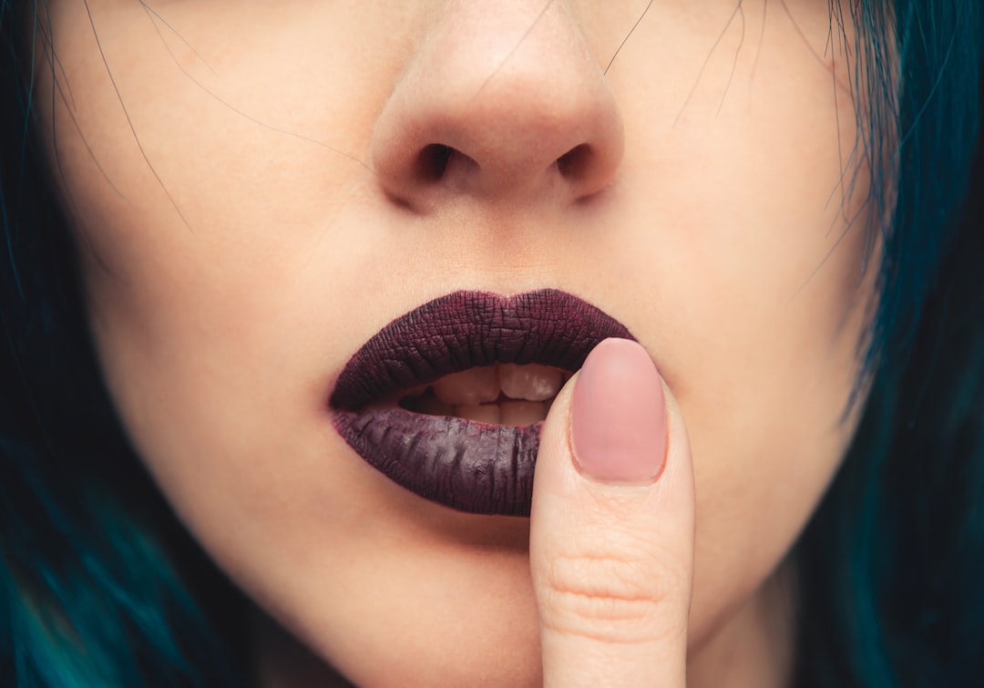 woman wearing black lipstick