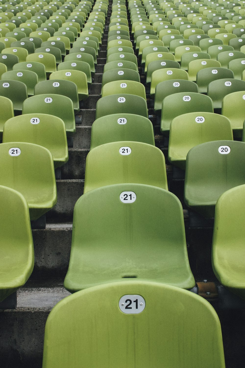 photo of green chair lot