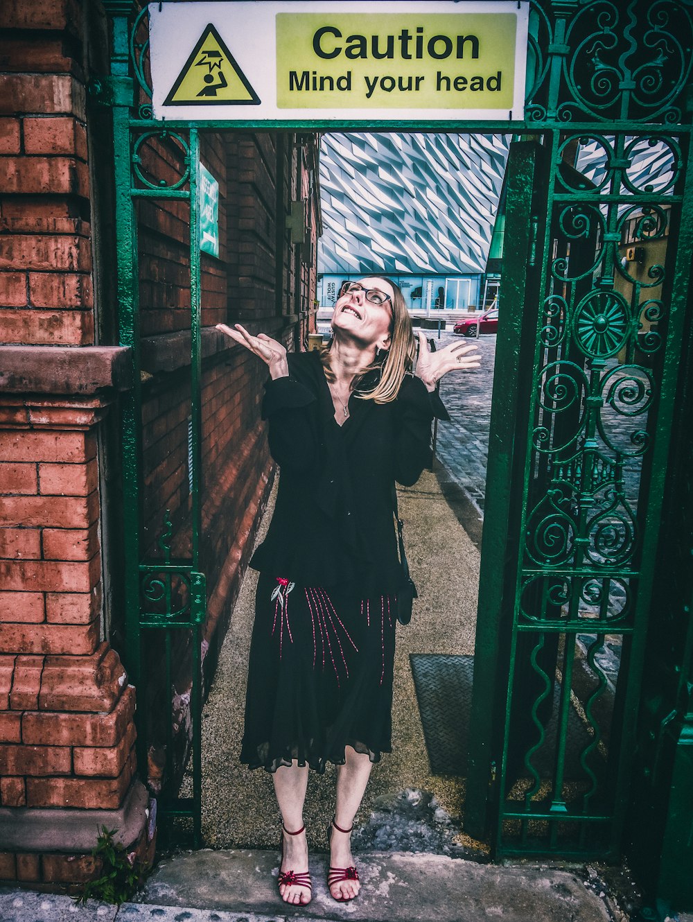 woman entering house