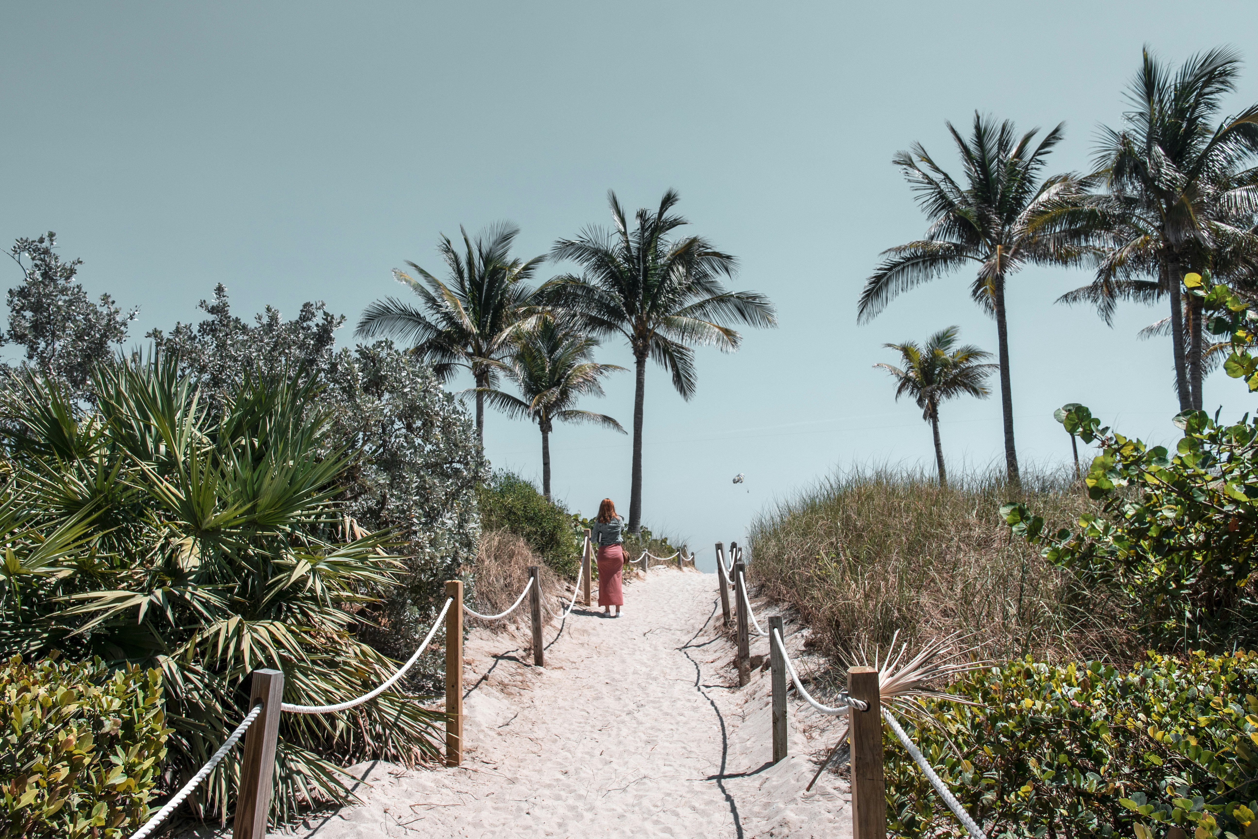 woman walking on pathway