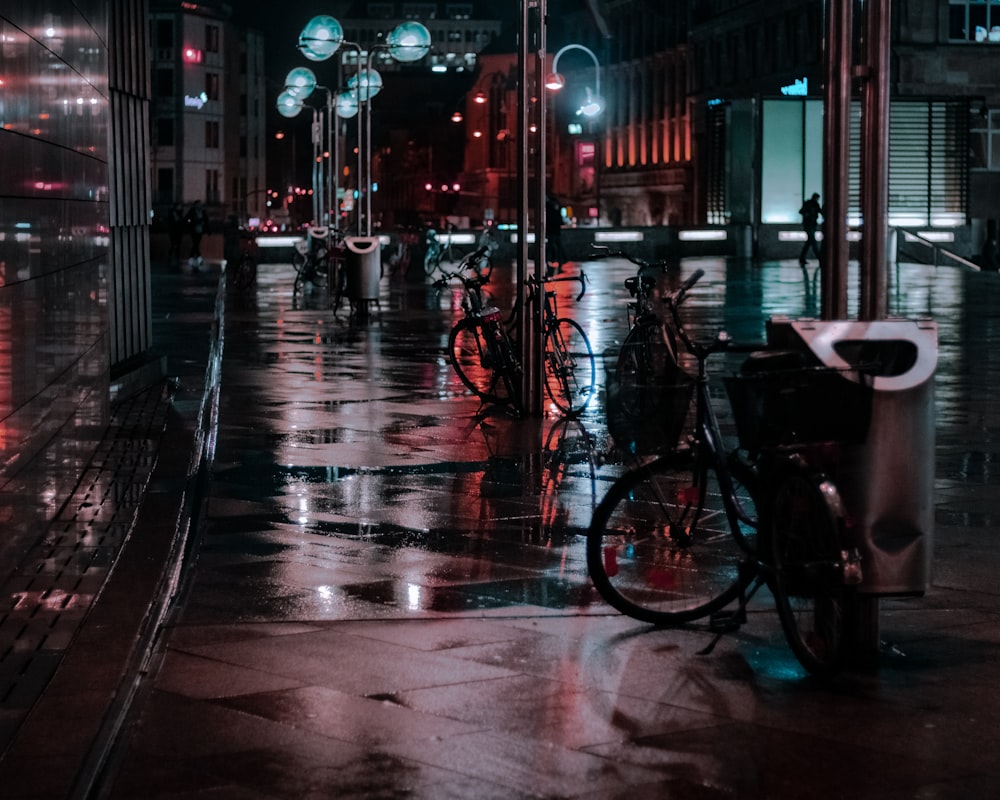 photo of black city bike on parked