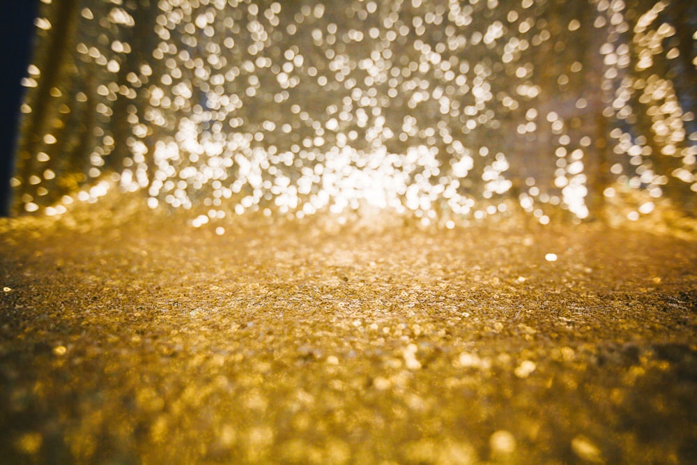 a close up of a street with a lot of lights on it