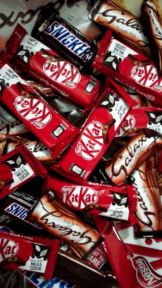 assorted brand chocolate bar packs