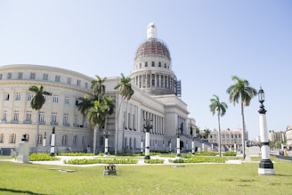 landscape photography of a dome building under a calm blue sky