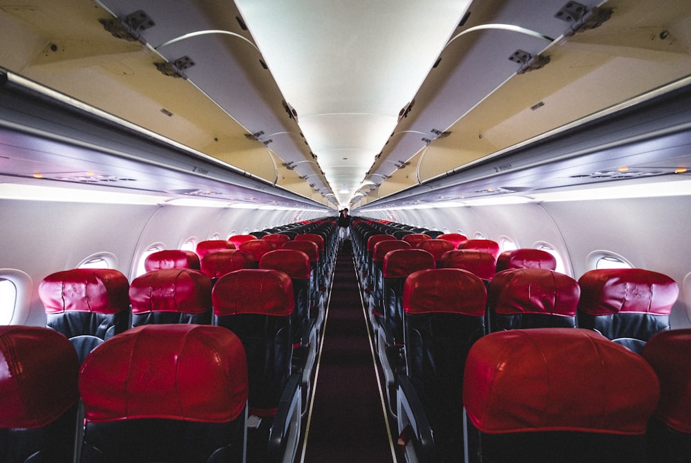 black airplane seats