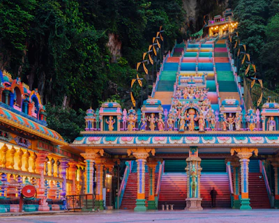 The rainbow-painted steps at Batu Caves