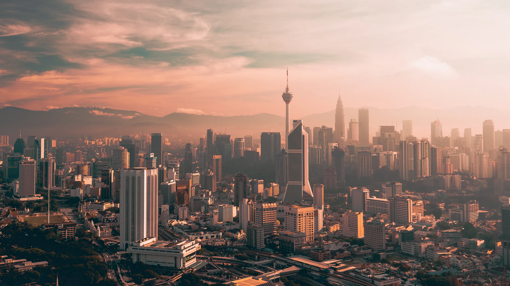Kuala Lumpur skyline at sunset