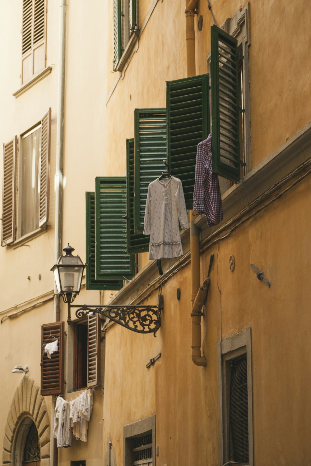 clothes hanging out to dry on a clothes line