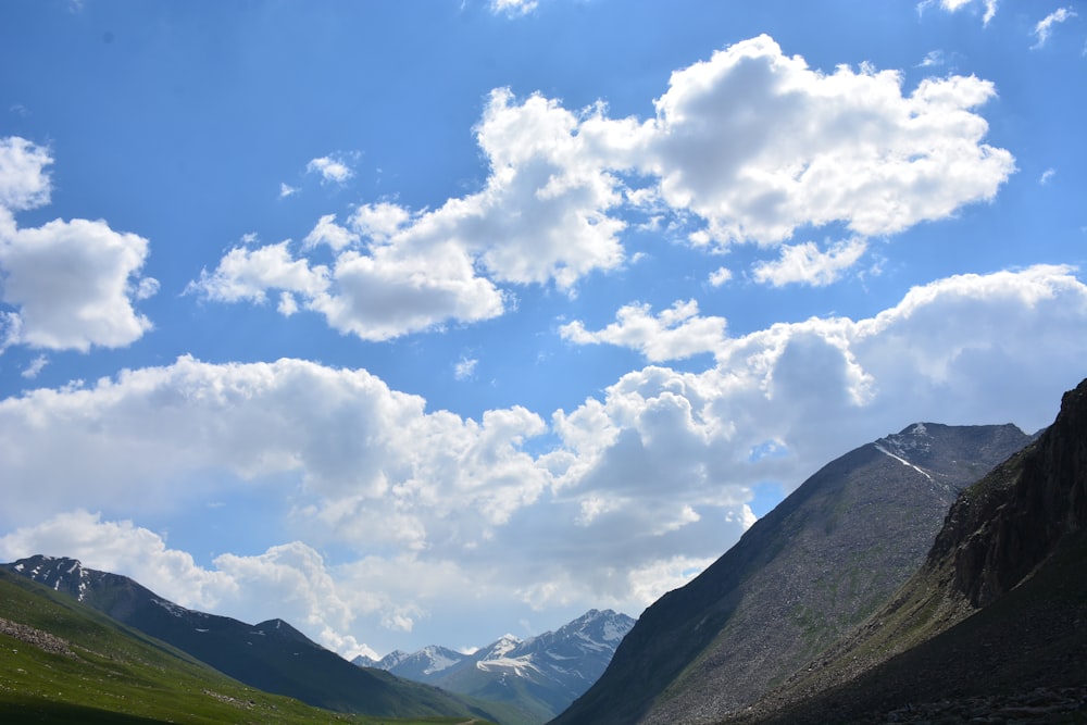 mountain under white sky