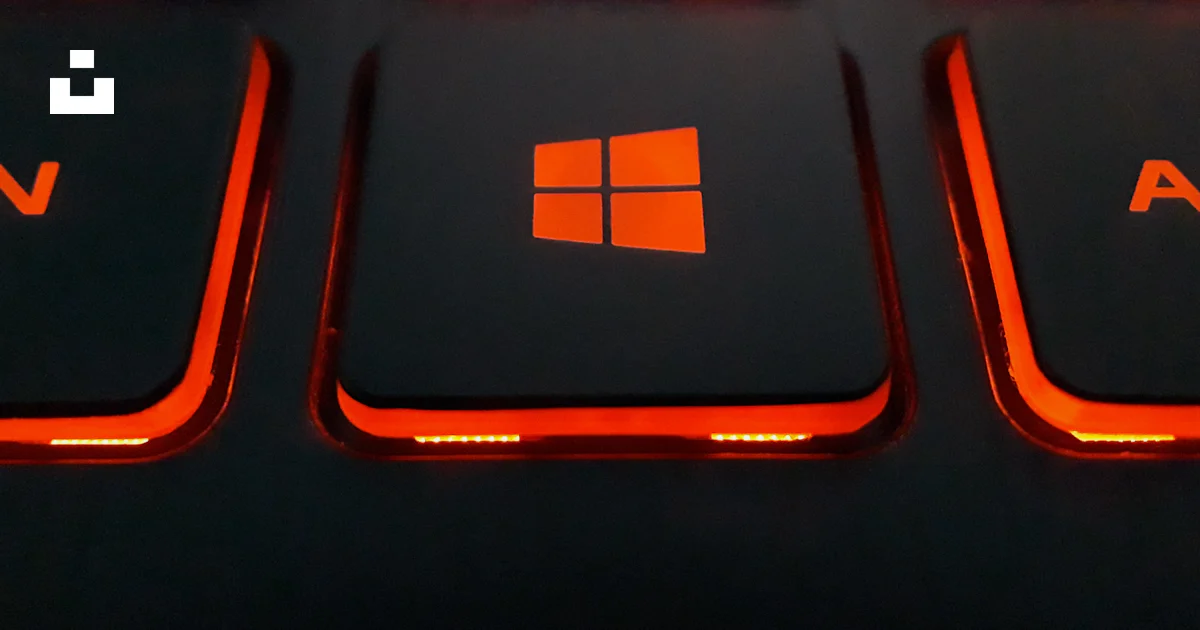 Microsoft button with red light keyboard photo – Free Red Image on Unsplash