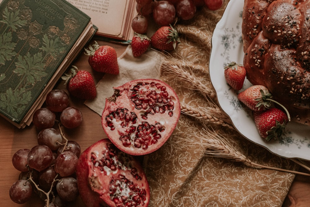 sliced pomegranate fruit