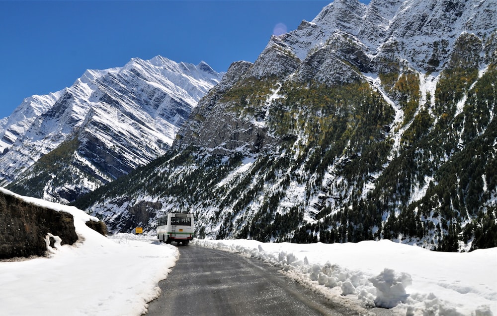 mountain covered with snow