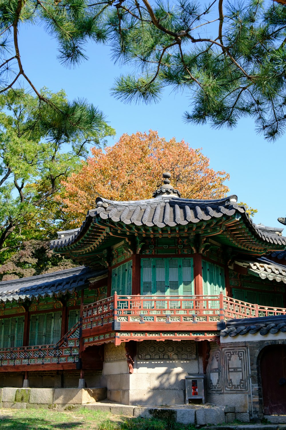 昼間の白と茶色の木造高層住宅