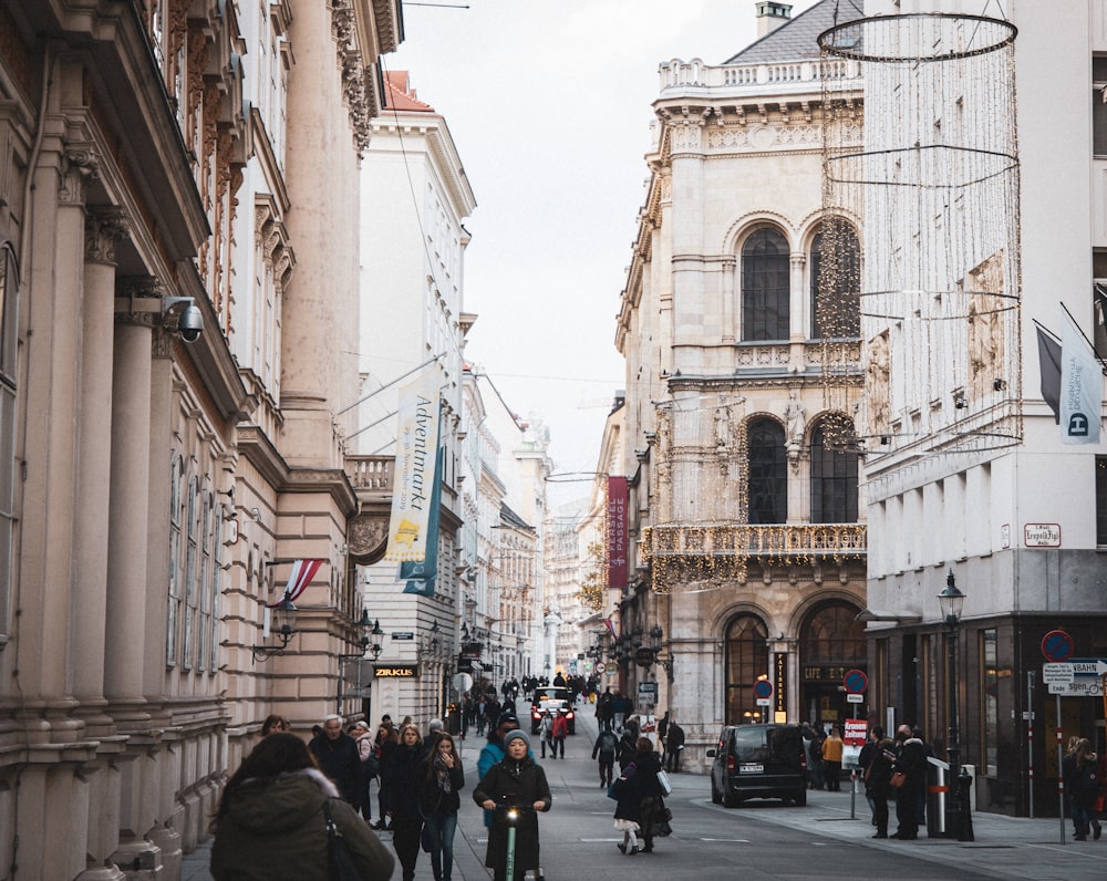 group of people walking on street