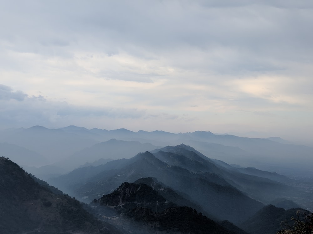 foggy mountain ridge