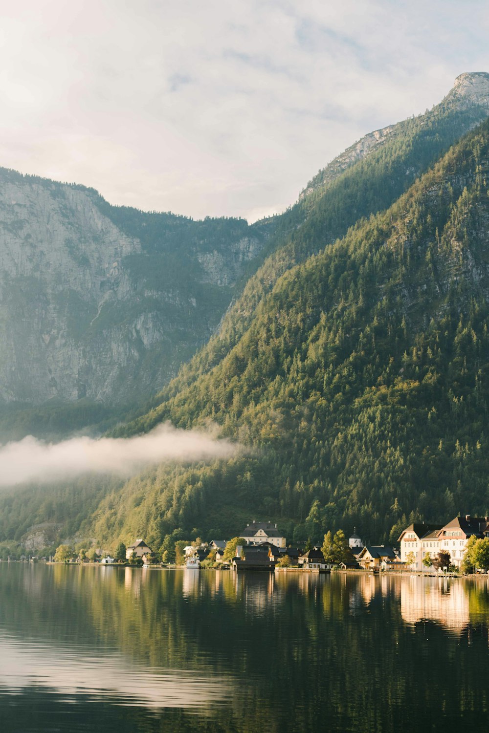 house near calm body of water