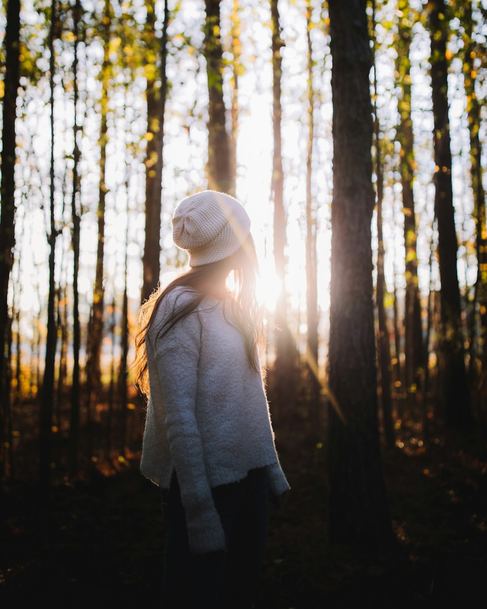 woman in forest