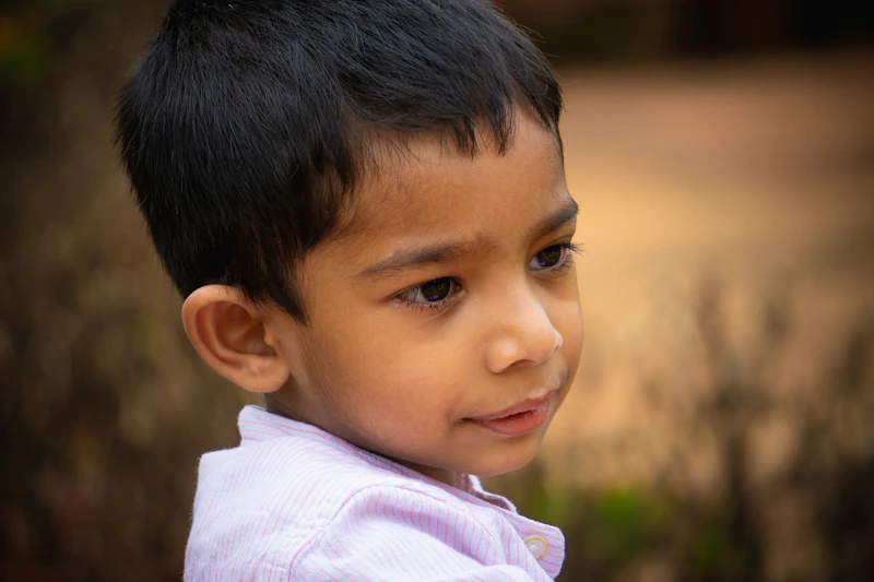 Child concentrating on a task — focused attention and cognitive processing