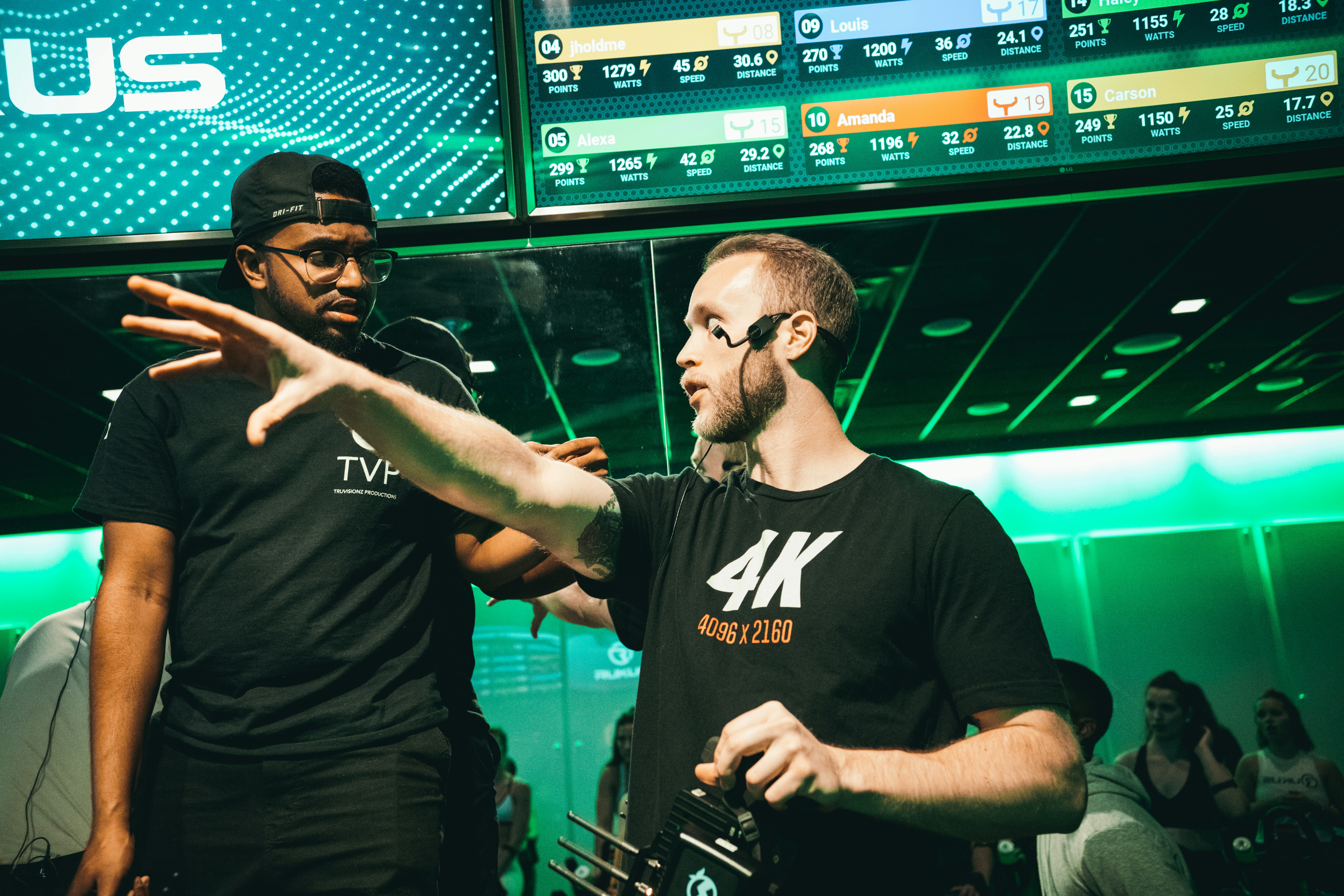 man wearing wireless microphone