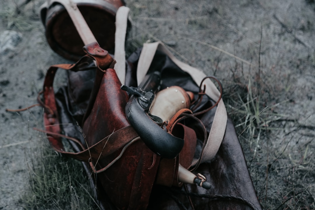 brown leather bag