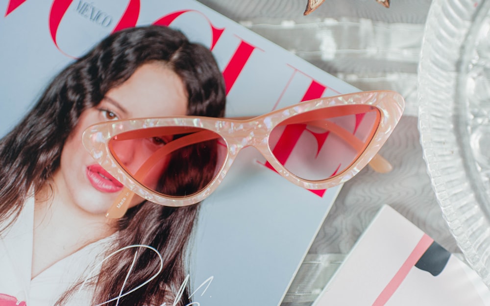 pink framed cateye sunglasses