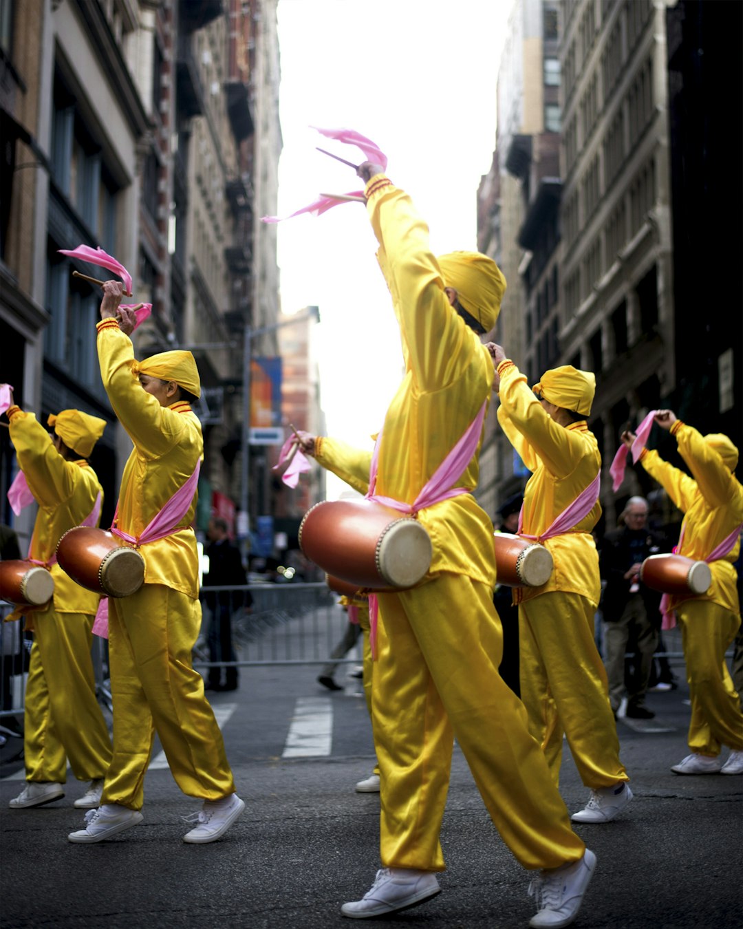 Falun Gafa practitioners in the NYC Veterans Day Parade shot by photographer, Julian Myles