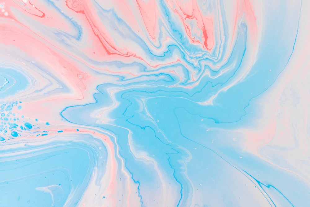 blue and pink abstract painting