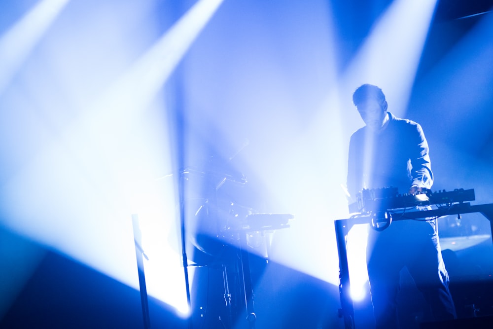 man performing on stage