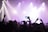 A vibrant crowd enjoying a live performance at an event.