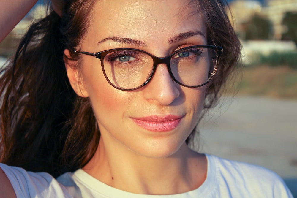 woman taking selfie outside