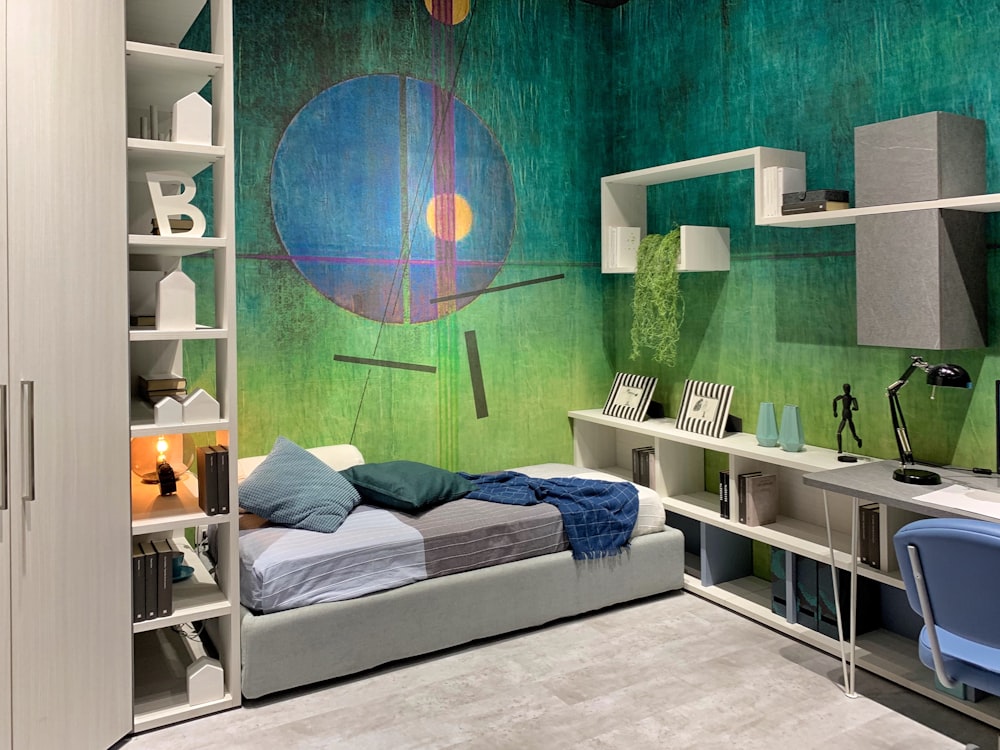 quarto pintado de verde