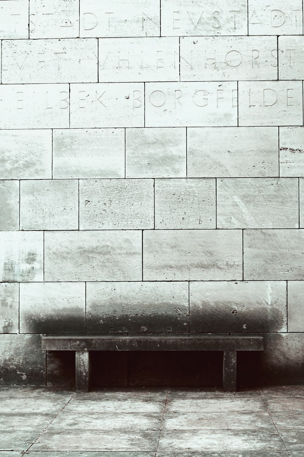 grayscale photo of bench