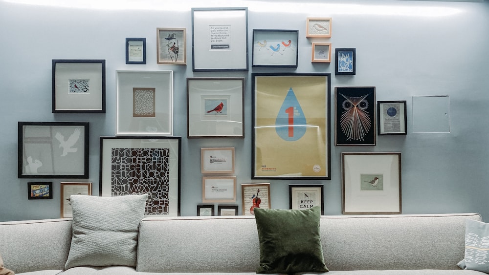 assorted-color wall frames
