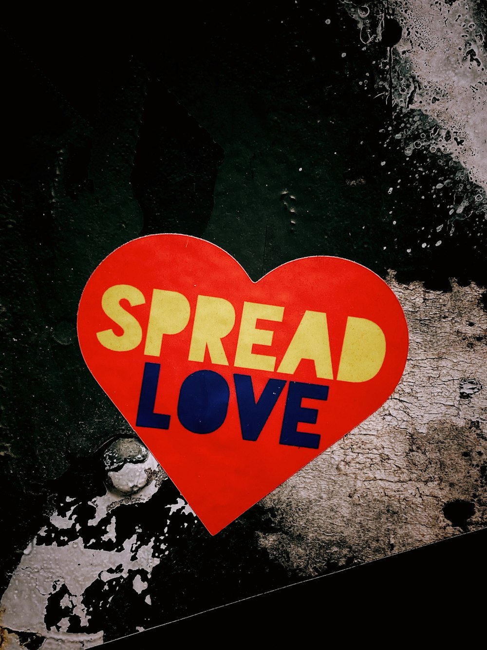 spread love heart red sticker