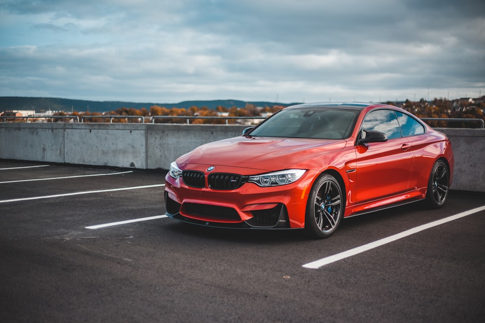 red BMW coupe