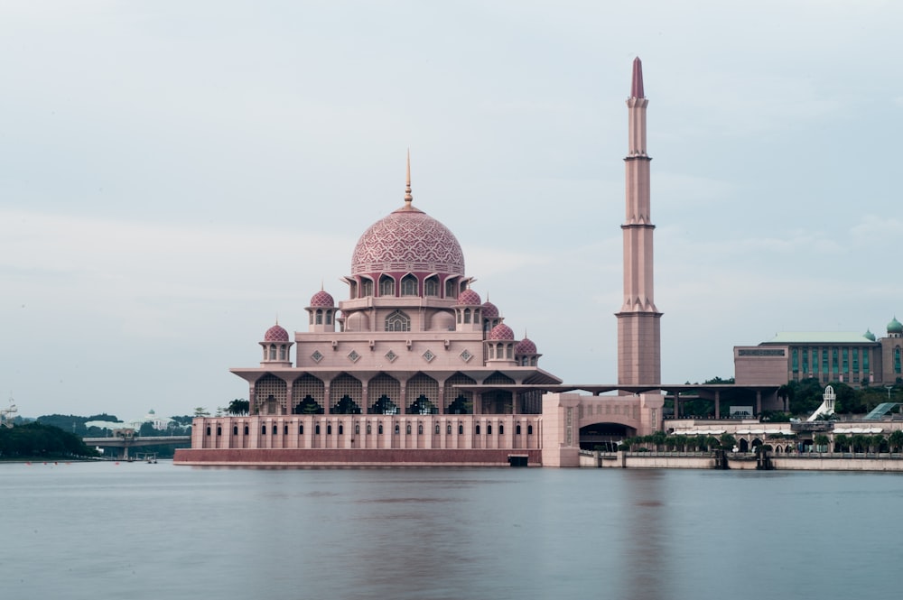 white and pink dome building