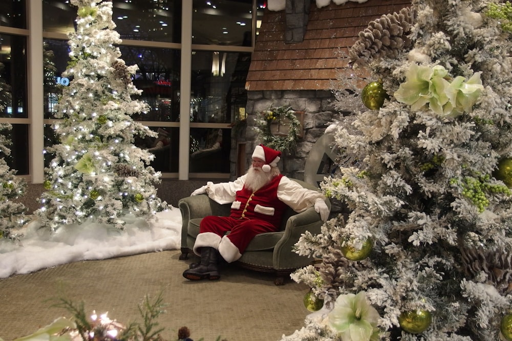 Santa Claus sitting on sofa